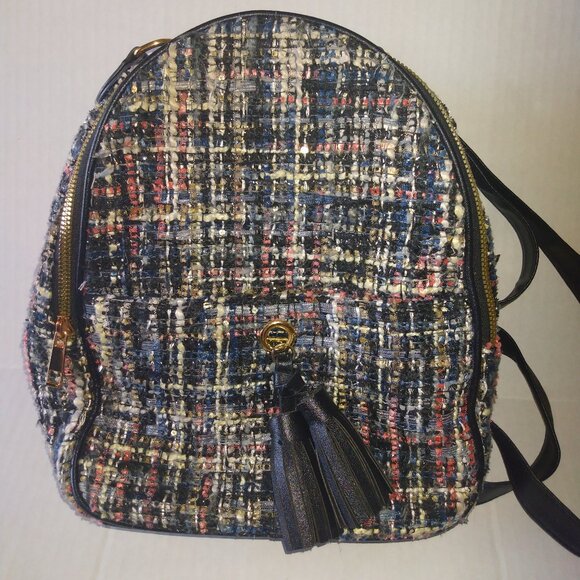 Like Dreams Fabric Weaved Black Tassel Back Pack pre-owned - Picture 1 of 6